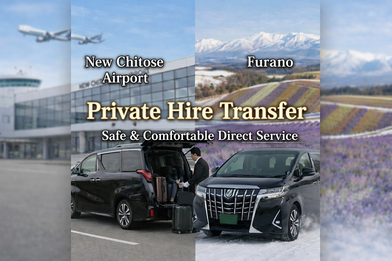 Furano: Private Transfer to/from New Chitose Airport(Flat Rate)